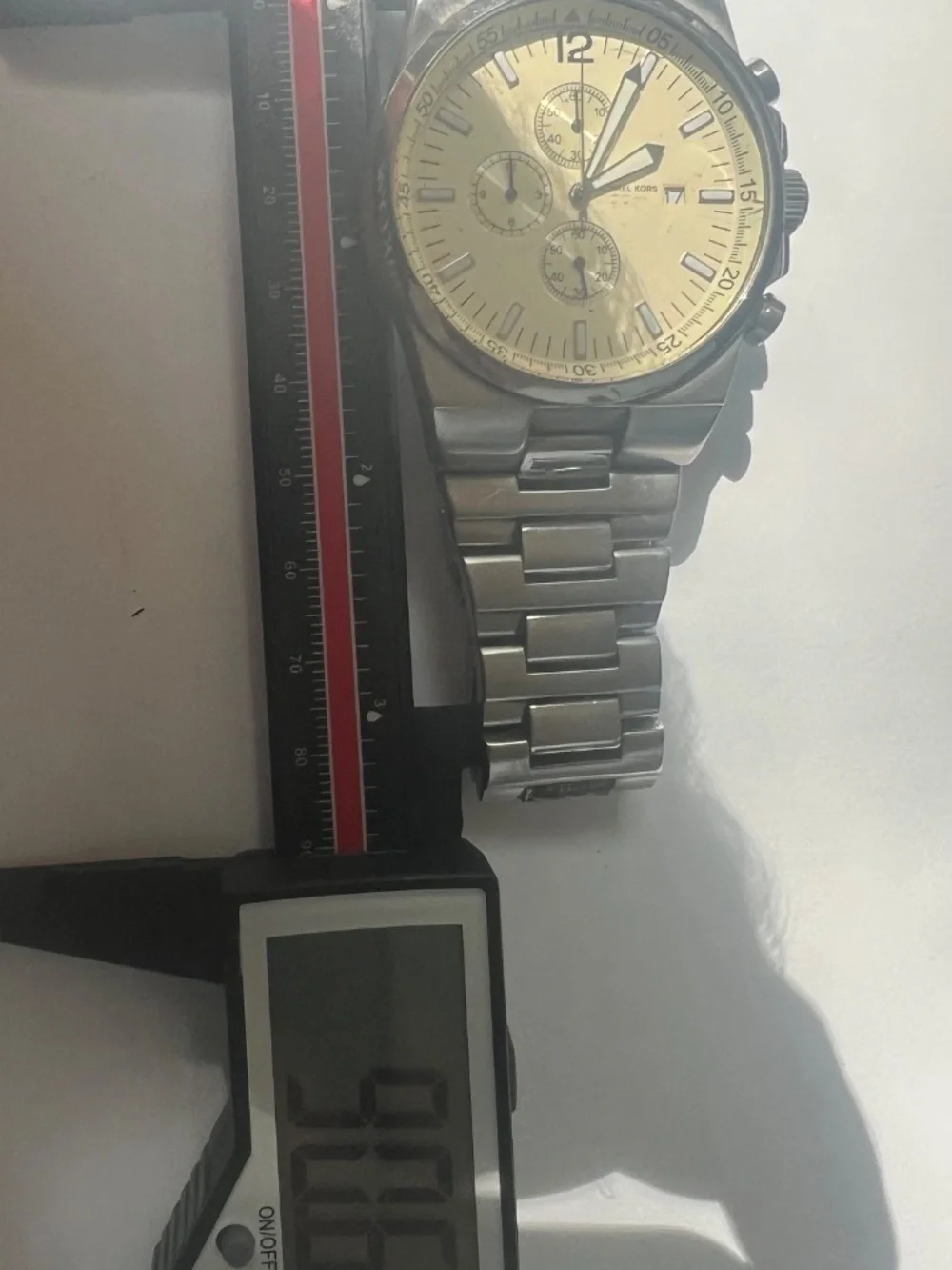Michael Kors Gage Chronograph Men's Watch | Silver Cream Dial Stainless Steel